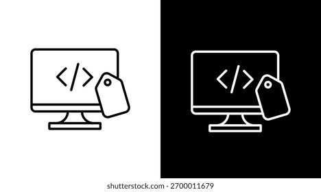 Design des weißen Symbolsatzes für Metadaten-Tags