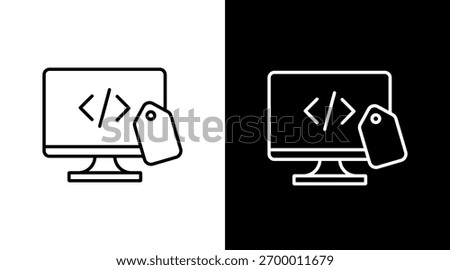 Metadata Tagging White Icon Set Design
