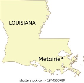 Metairie Census-designated Place Location On Louisiana State Map