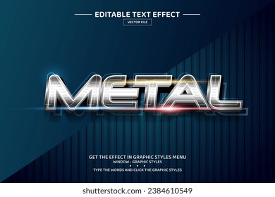 Metal 3D editable text effect template