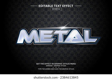 Plantilla de efecto de texto editable 3D de metal