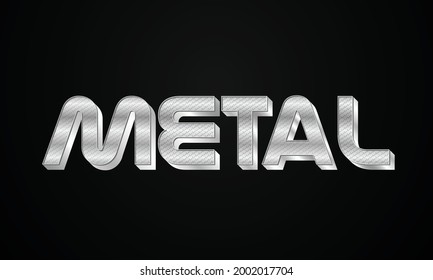 Efecto de estilo de texto 3d metálico	
