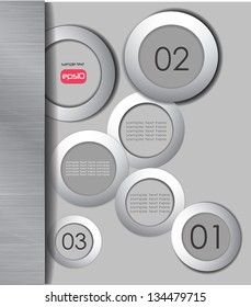 metal abstract background, circles frames, speech bubbles