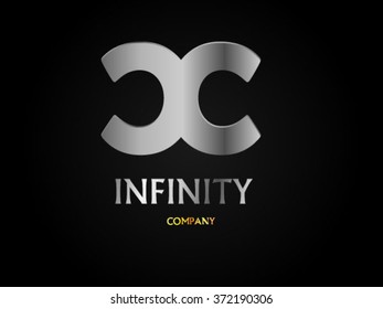 Metal abstract icon,Infinity symbol, logo type