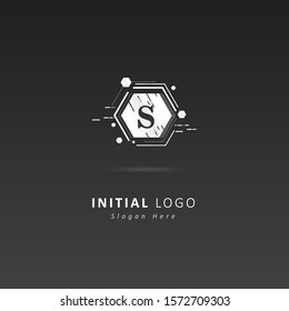 Metal abstract logo with initial letter s, design vector symbol template element