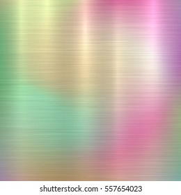 Metal abstract pastel colorful gradient technology background with polished, brushed texture, chrome, silver, steel, aluminum for design concepts, web, prints, wallpapers. Vector illustration.