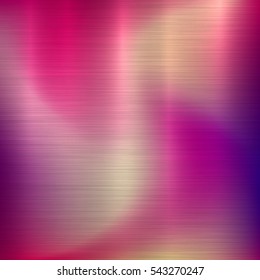 Metal abstract pink colorful gradient technology background with polished, brushed texture, chrome, silver, steel, aluminum for design concepts, web, prints, wallpapers. Vector illustration.