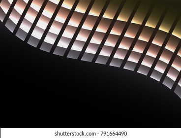 metal  abstract pixel curve background, square layer line, technology geometric background, vector illustration