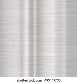Metal abstract technology background with polished, brushed texture, chrome, silver, steel, aluminum for design concepts, web, prints, posters, wallpapers, interfaces. Vector illustration.