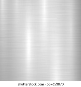 Metal abstract technology background and polished  brushed texture  chrome  silver  steel  aluminum for design concepts  web  prints  posters  wallpapers  interfaces  Vector illustration 