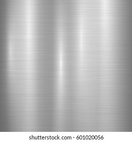 Metal abstract technology background with polished, brushed texture. Vector illustration.