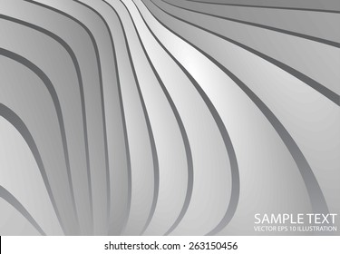 Metal abstract vector silver background illustration - Abstract curved metal vector design illustration