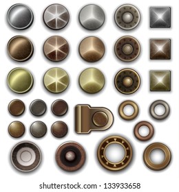 Metal accessories collection - vector eps10