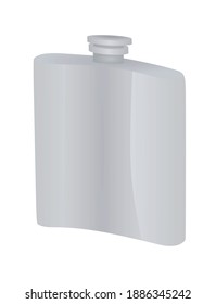 Metal Alcohol Bottle Flask. Vector