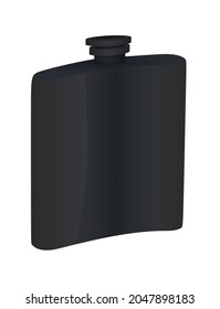 Flasche aus Metallalkohol. Vektorgrafik