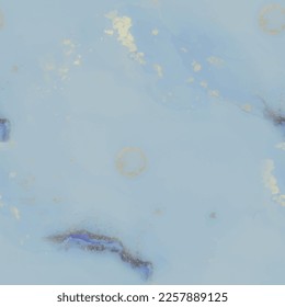 Metal Alcohol Ink Pattern. Gold Marble Background. Gold Seamless Watercolor. Foil Art Paint. White Vector Ink Canvas. Fluid Elegant Background. Blue Watercolor Marble. Luxury Seamless Ink Template