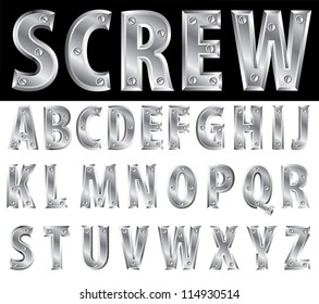 metal alphabet with screws