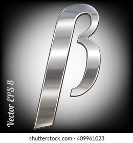 Metal alphabet vector symbol - eszett. Eps 8 using mesh.