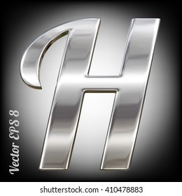 Metal alphabet vector symbol - H. Eps 8 using mesh.