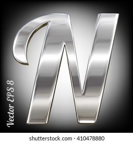 Metal alphabet vector symbol - N. Eps 8 using mesh.