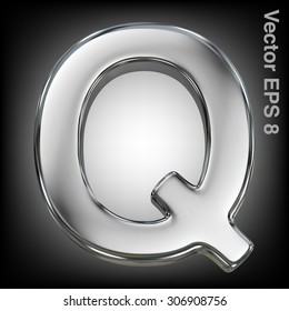 Metal alphabet vector symbol - Q. Eps 8 using mesh.