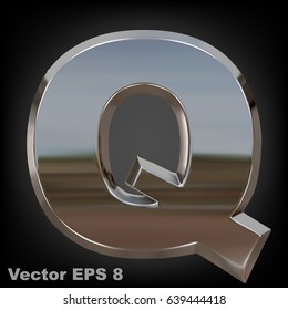 Símbolo do vetor do alfabeto metálico - Q. Eps 8 usando malha.