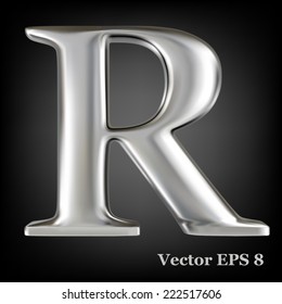 Metal alphabet vector symbol - R