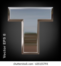 Metal alphabet vector symbol - T. Eps 8 using mesh.