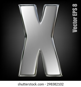 Metal alphabet vector symbol - X. Eps 8 using mesh.