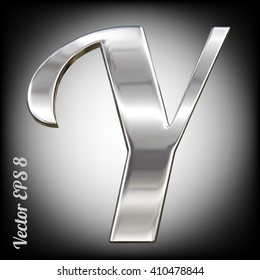 Metal alphabet vector symbol - Y. Eps 8 using mesh.