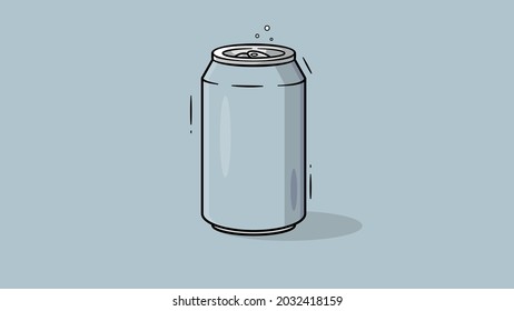 Metal Aluminum Beverage Drink Can. Soda, Energy Drink, Seltzer, Iced Coffee, vector graphic. Mockup - Ready For Your Design. Gray steel Metal Aluminum Beverage Drink Can. 