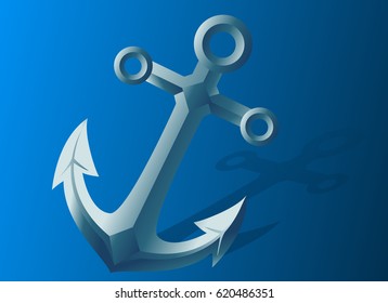 Metal anchor graphic vector
