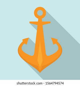 Metal anchor icon. Flat illustration of metal anchor vector icon for web design