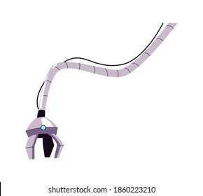 Metal arm for manipulation, part of a robot or industrial machine, cartoon vector illustration