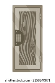 Metal armored safe door. Reliable data protection. Deposit box icon. Protection of personal information. Bank vault door