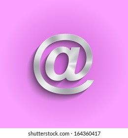 Metal arroba email icon. Vector design