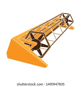 Metal attachment to the tractor for the harvest. Modern agricultural machinery.Agricultural Machinery single icon in colour style vector symbol stock illustration.