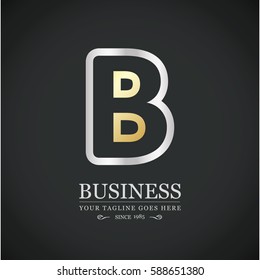 Metal B Letter Logo, alphabet logo design.