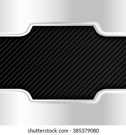 Metal background. Black and silver. Vector design template