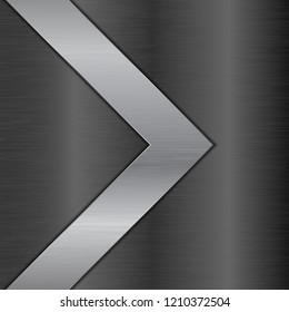 Metal background. Brushed iron texture. Vector 3d illustration