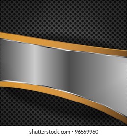 Metal background with chrome plate for text