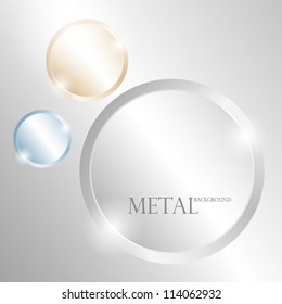Metal background with circles of different material. EPS10 Vector.