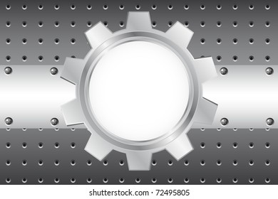 Metal background with cogwheel