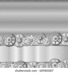 Metal background with gears