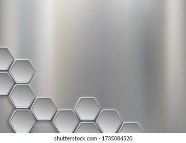 Metal background with geometric pattern. Modern steel ornament. Vector illustration.