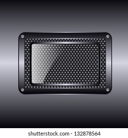 Metal background with glass frame