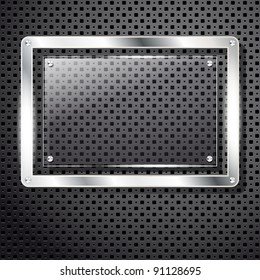 Metal background with glass frame for your text