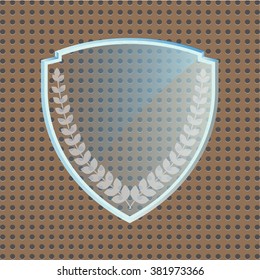 Metal background with glass shield. Vector