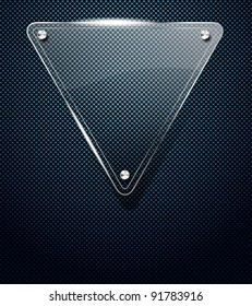 Metal background with glass triangle frame for your text