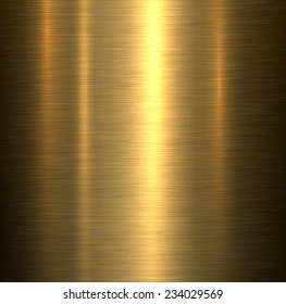 Metal background, gold brushed metallic texture plate.